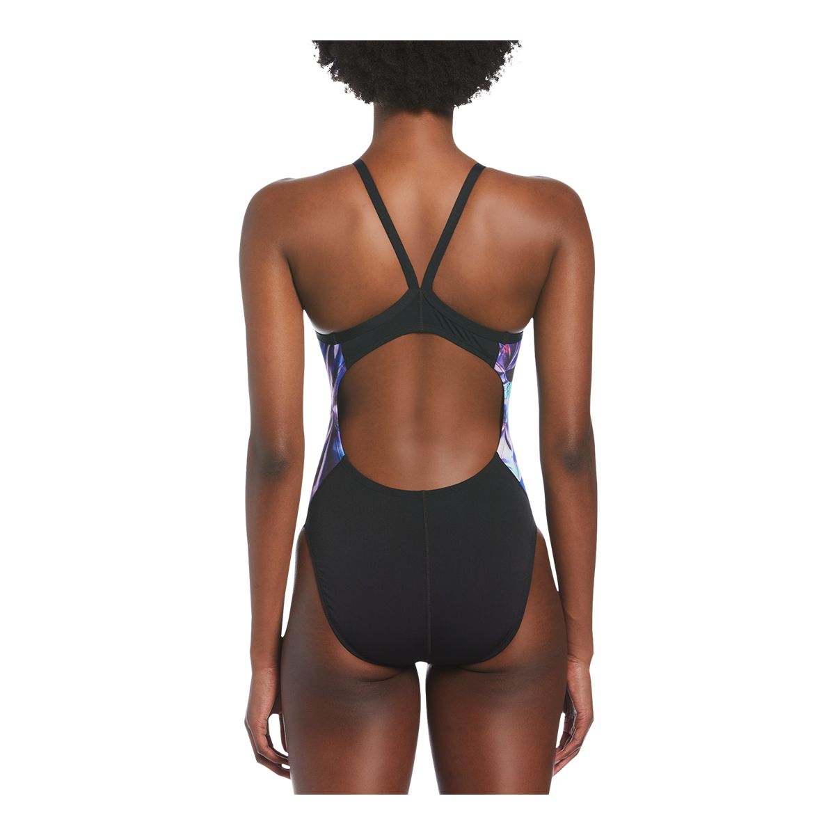 Nike Women's Perforated Panel Print Racerback One Piece Swimsuit/Bathing Suit, Sport