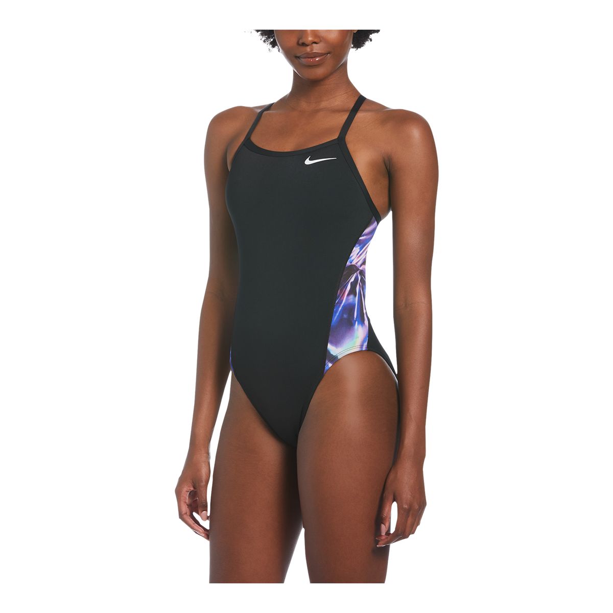 Nike Women's Perforated Panel Print Racerback One Piece Swimsuit