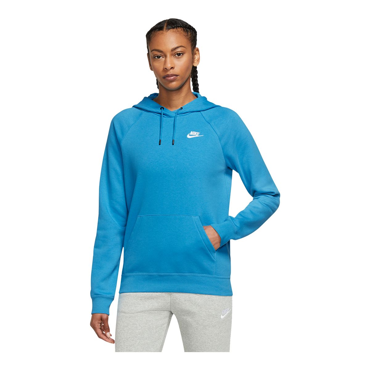 Nike Women's Sportswear Essentials Pullover Sweatshirt Hoodie  Fleece  Kangaroo Pocket