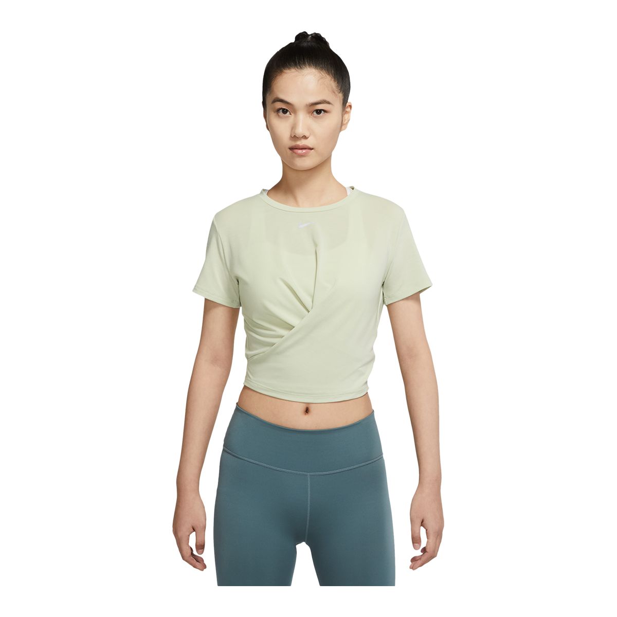 Nike Women's One Luxe Twist Workout Crop T Shirt  Dri-FIT
