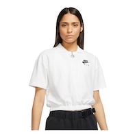 Nike Sportswear Women's Air Cotton Polo T Shirt, Loose Fit Front_Angled_Right