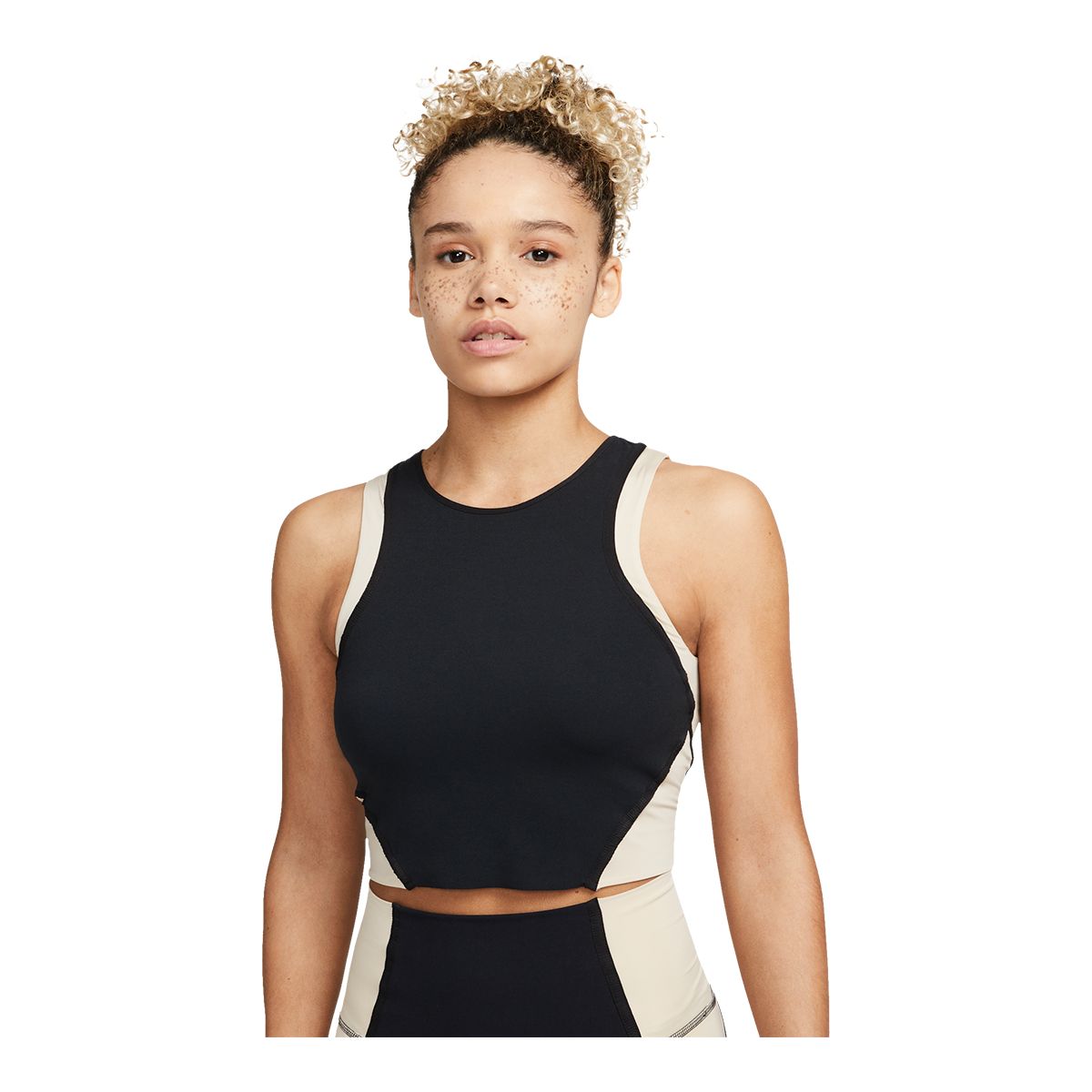 Nike Women's Yoga Luxe Crop Tank Top, Tight Fit, Sleeveless, Dri-FIT, Sports