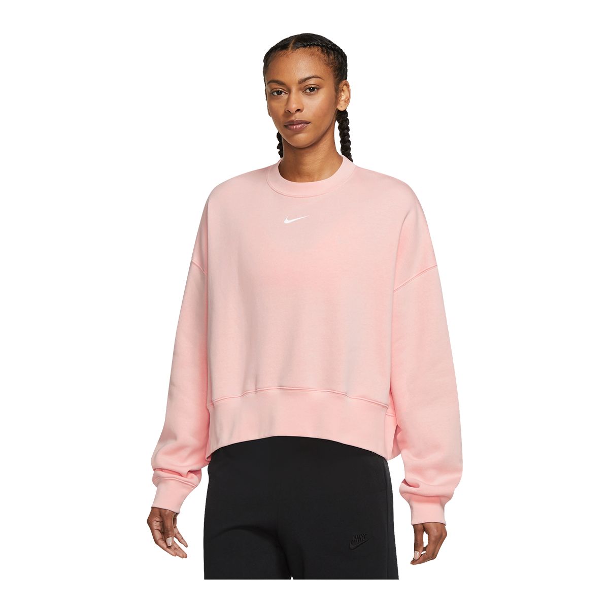 Nike Women's Sportswear Collection Essentials Crew Fleece Crop Sweatshirt, Oversized