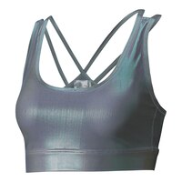 PUMA Women's Stardust Sports Bra, Medium Impact, Removable Pads Front_Angled_Left