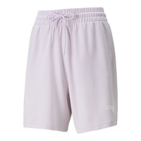 PUMA Women's Her High Rise 7 Inch Shorts Front_Angled_Left