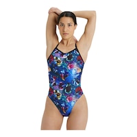 Arena Women's Challenge Back All Over Print One Piece Swimsuit/Bathing Suit, Sport Front_Flat