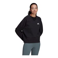 adidas Women's Studio Crewneck Sweatshirt, Loose Fit Front_Angled_Right