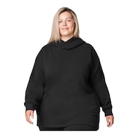 FWD Women's Core Tunic Pullover Hoodie, Fleece Front_Flat