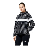 New Balance Women's Run Accelerate Reflective Jacket Front_Angled_Left