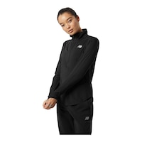 New Balance Women's Run Accelerate Half Zip Running Pullover, Quick Dry Front_Angled_Left