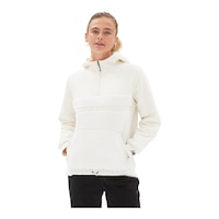 New Balance Women's Run Q Speed Sherpa Anorak Jacket Front_Angled_Left