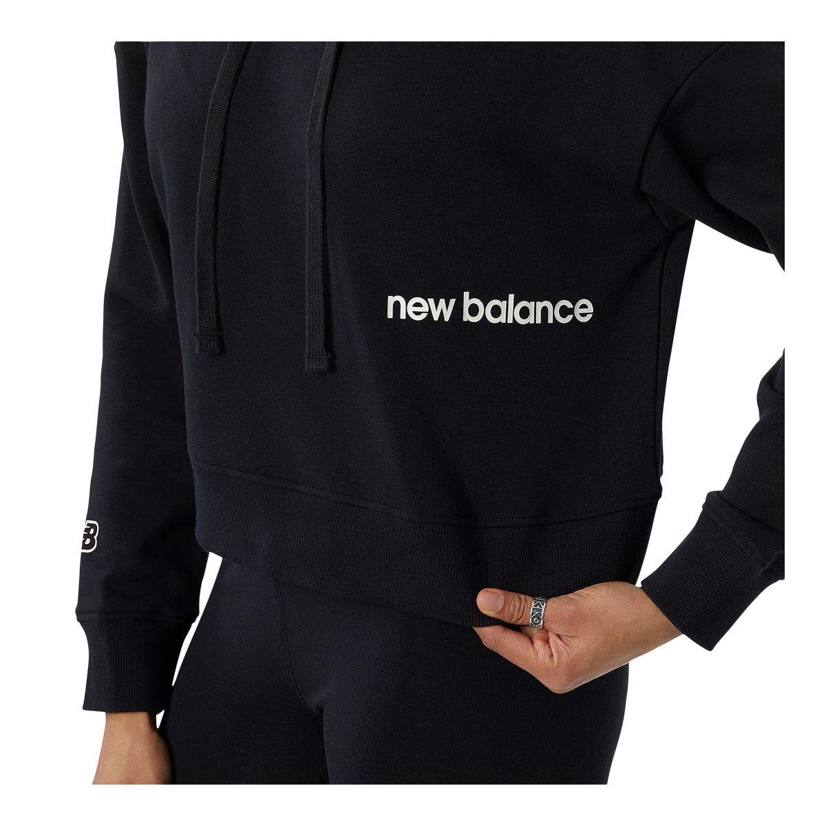 New Balance Women's KVV Essentials Cropped Hoodie, Fleece