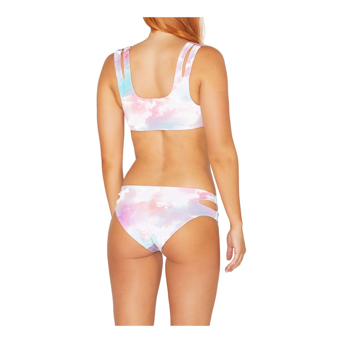 Hurley Women's Head In The Clouds Split Strap Swimsuit Bikini Top, Sport