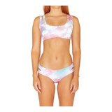 Hurley Women's Head In The Clouds Split Strap Moderate Swimsuit Bikini Bottom, Sport Front_Flat