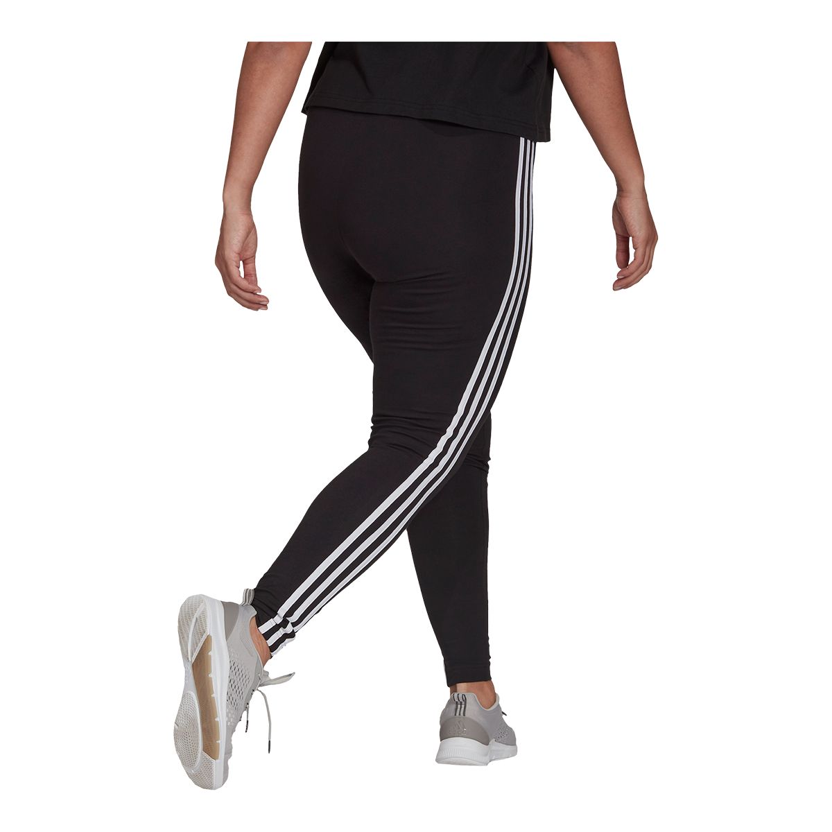 adidas Girls' Allover Print 3-Stripes Tights, Charcoal Grey