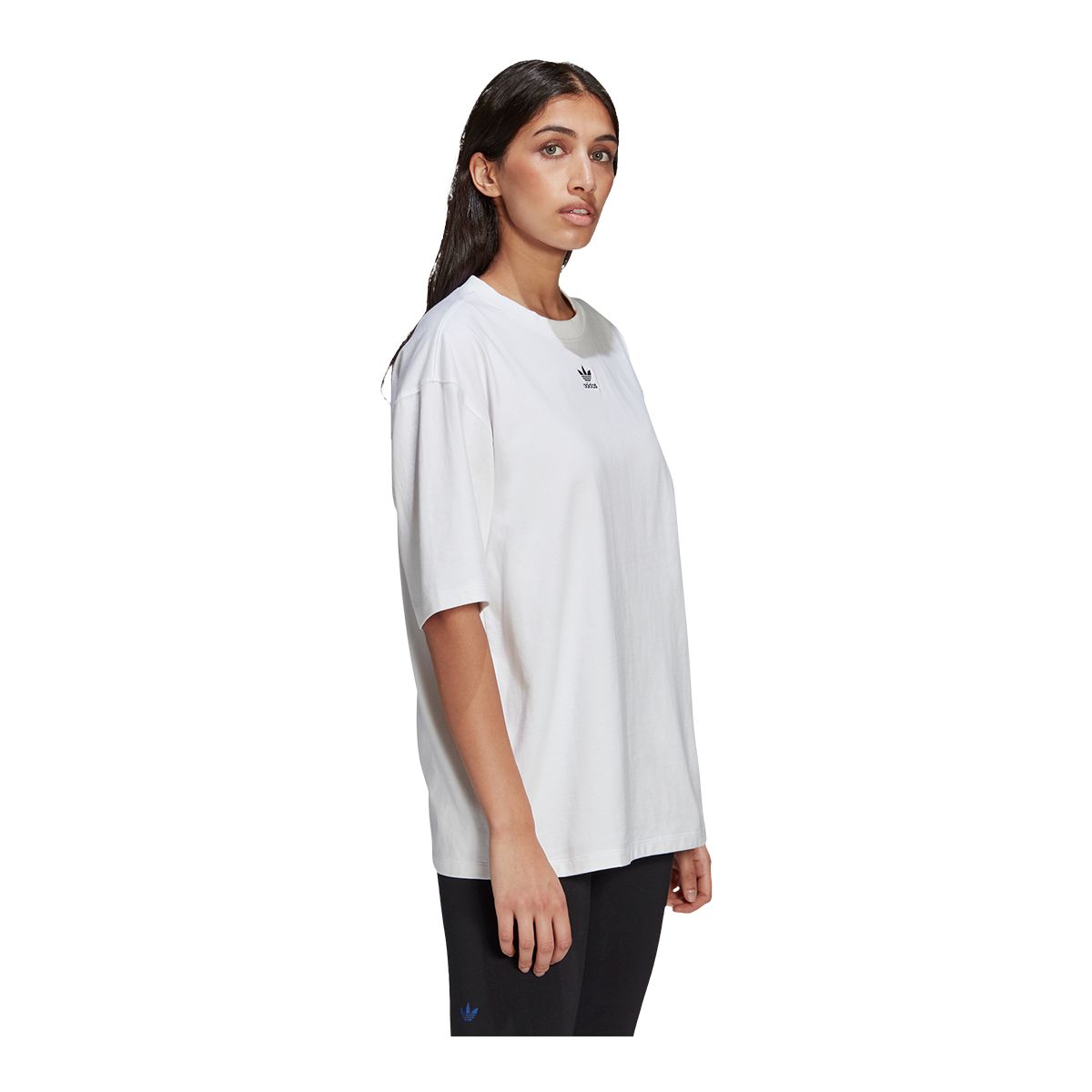 adidas Originals Women's Small Logo Cotton Jersey T Shirt, Loose Fit