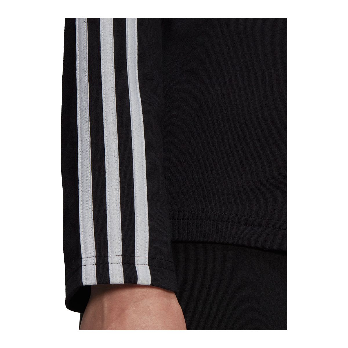 adidas Women's 3-Stripes Long Sleeve Crewneck Cotton T Shirt