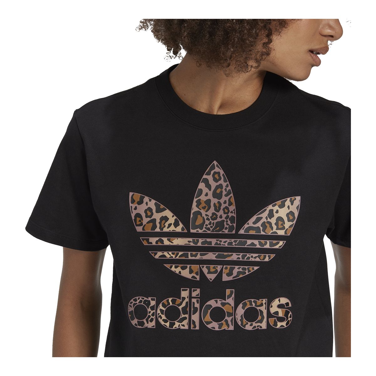 adidas Originals Women's Leopard Cotton Jersey T Shirt