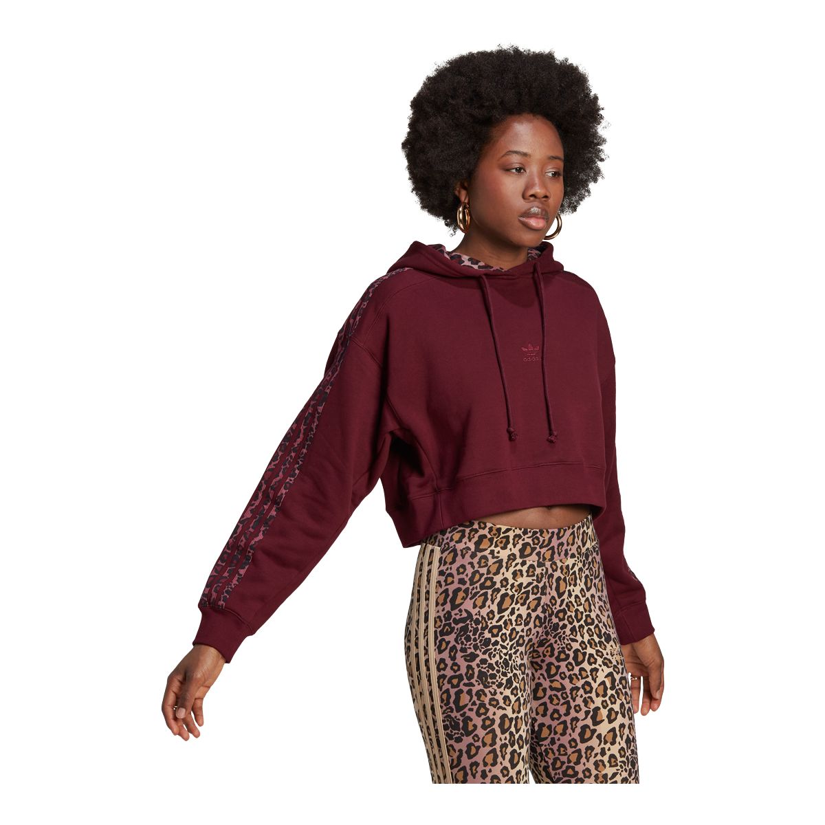 adidas Women's Originals Cropped Hoodie, 100% Cotton French Terry