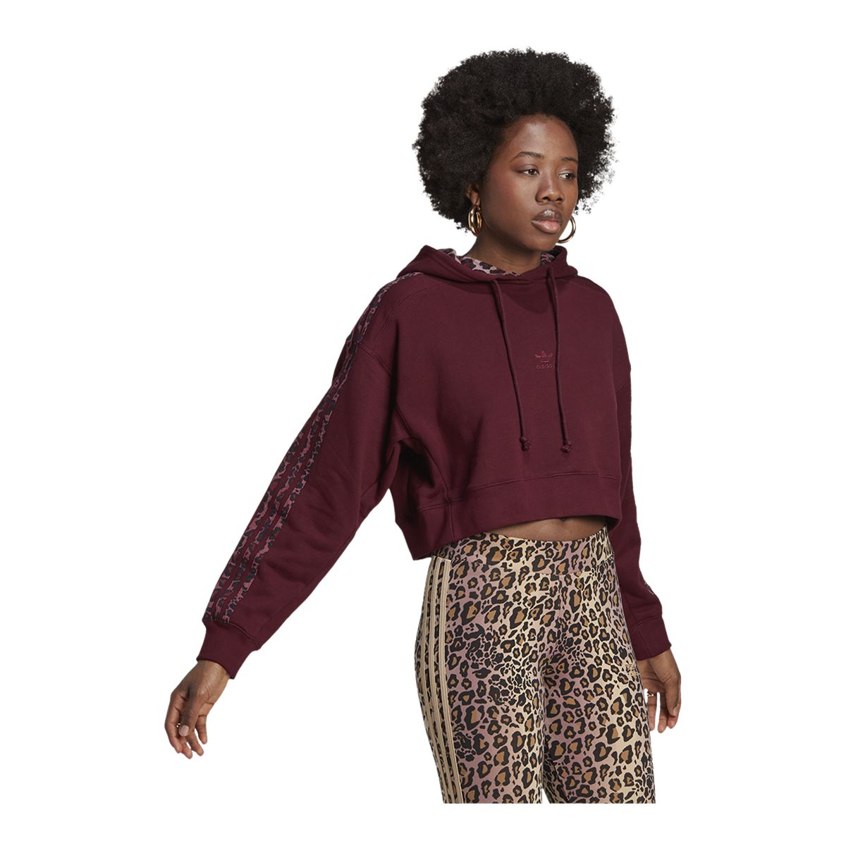 adidas Women's Originals Cropped Hoodie, 100% Cotton French Terry