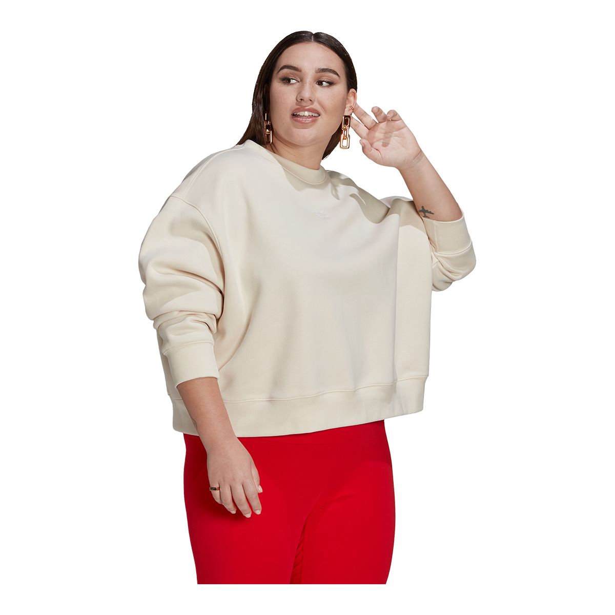 adidas Originals Women's Crewneck Fleece Sweatshirt, Plus Size