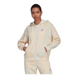 adidas Women's Originals Full Zip Hoodie, 100% Cotton French Terry, Kangaroo Pocket Front_Angled_Left