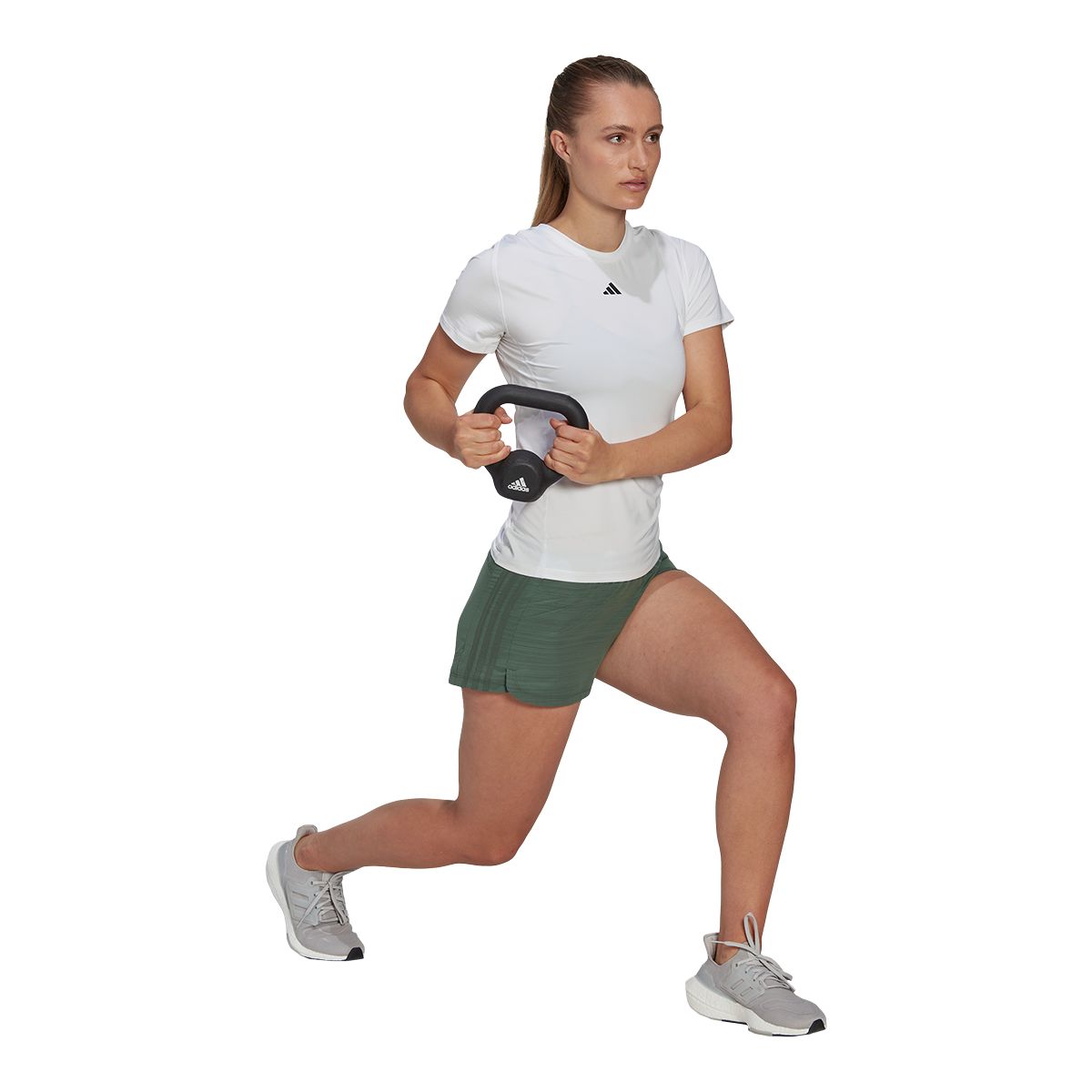 adidas Women's 3-Stripes Pacer Woven Heather Shorts