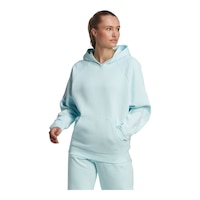 adidas Women's All Season Fleece Pullover Hoodie, Oversized Front_Three_Fourths_Angled_Left
