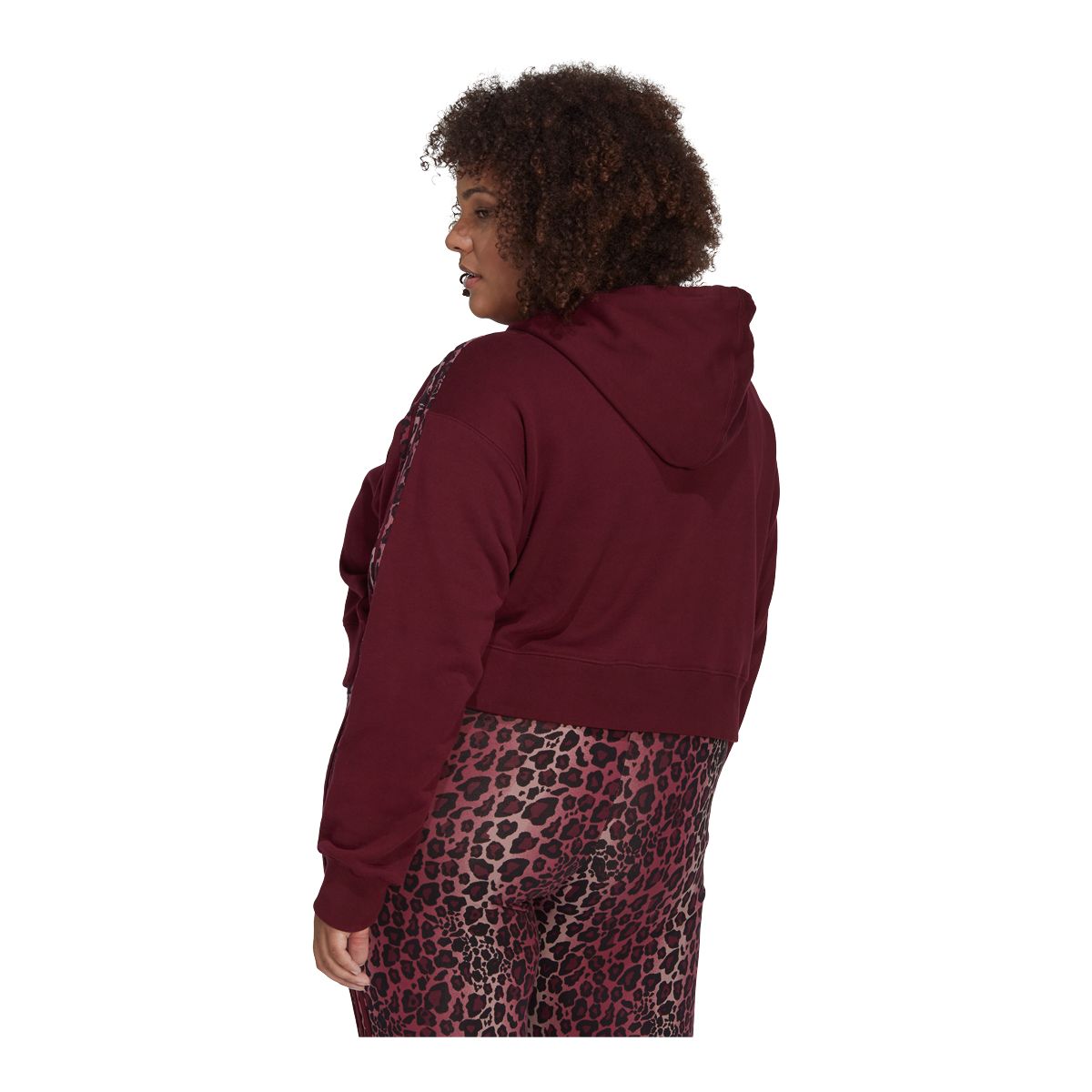 adidas Women's Originals Pullover Cropped Hoodie, 100% Cotton, Plus Size