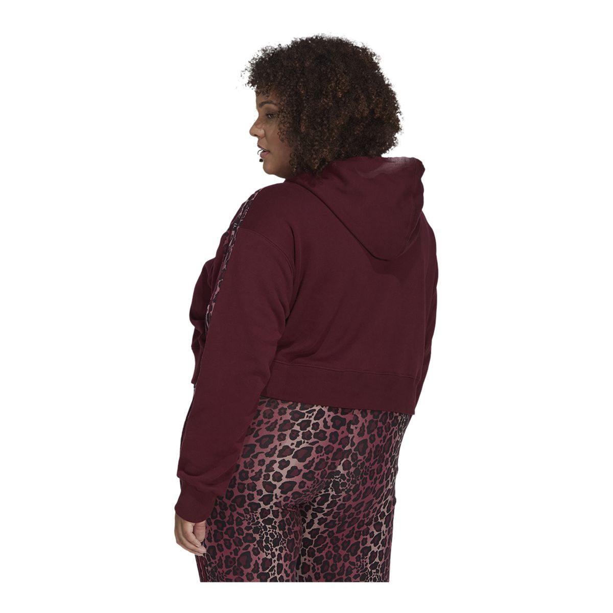 adidas Women's Originals Pullover Cropped Hoodie, 100% Cotton, Plus Size