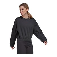 adidas Women's Seasonal Fleece Crewneck Sweatshirt, Loose Fit Front_Flat