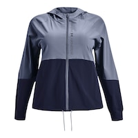 Under Armour Women's Plus Size Woven Full Zip Jacket Front_Flat