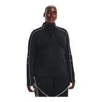 Under Armour Women's Cold Train Long Sleeve Half Zip Shirt, Plus Size Front_Flat
