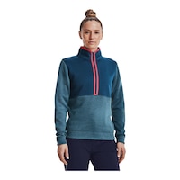 Under Armour Golf Women's Storm Sweater Fleece 1/2 Zip Long Sleeve Top Front_Angled_Right