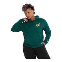 Champion Women's Powerblend Novelty Logo Hoodie Front_Angled_Left