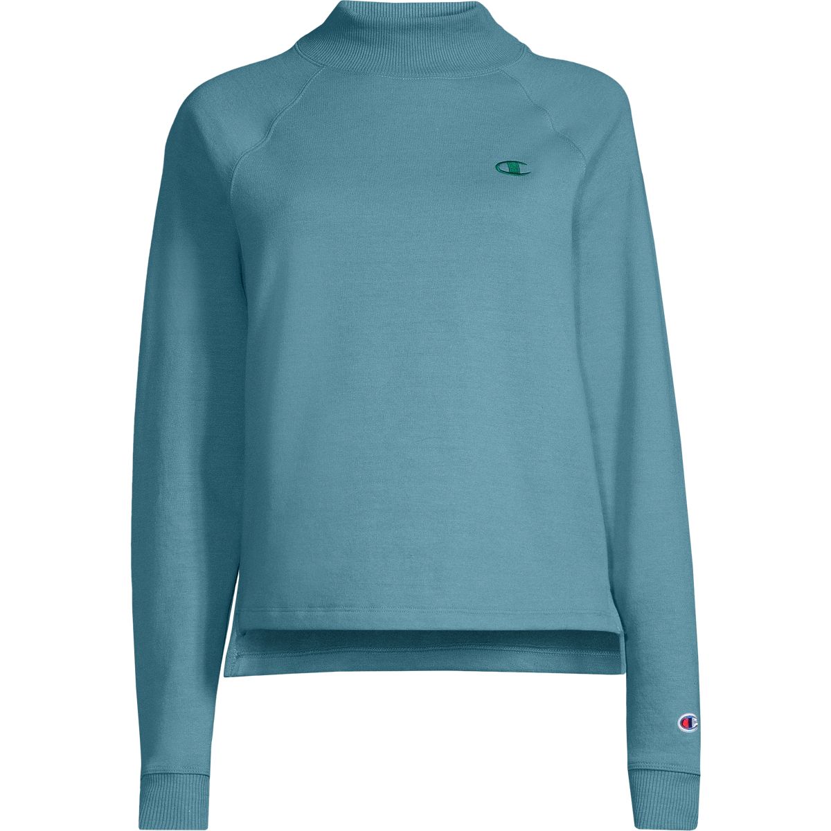 Champion Women's Powerblend Long Sleeve Mock Neck Shirt, Oversized