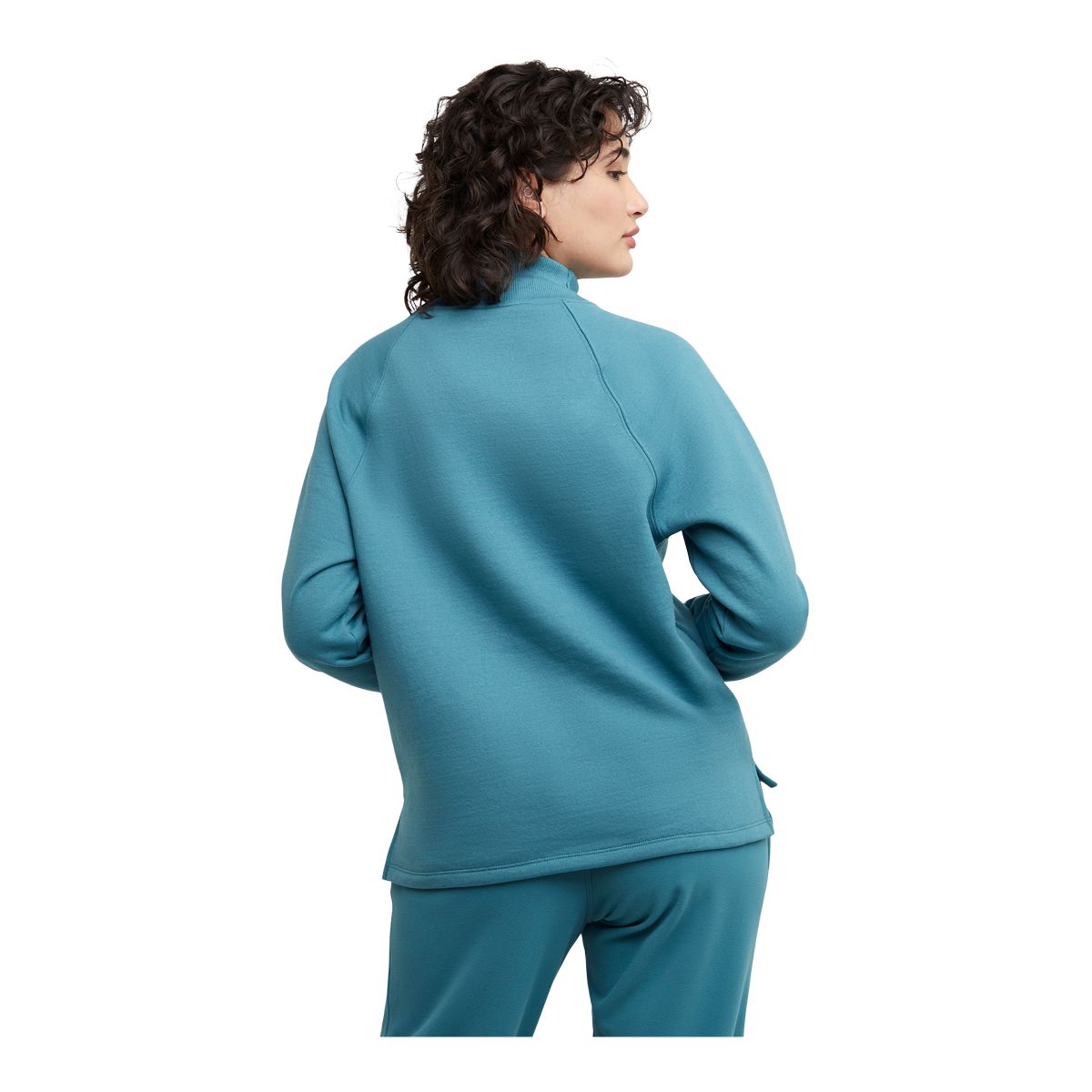 Champion Women's Powerblend Long Sleeve Mock Neck Shirt, Oversized