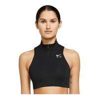 Nike Women's Air Swoosh Mockzip Sports Bra, Medium Impact Front_Flat