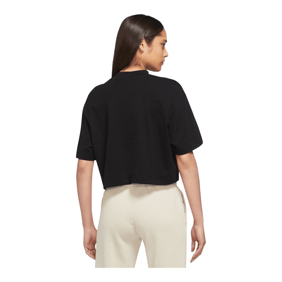 nike performance cropped mock neck