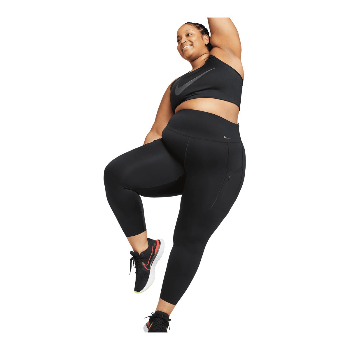 SIZE S NWOT Nike Women Dri Fit Red Black Athletic Stretch Running Pants  Leggings