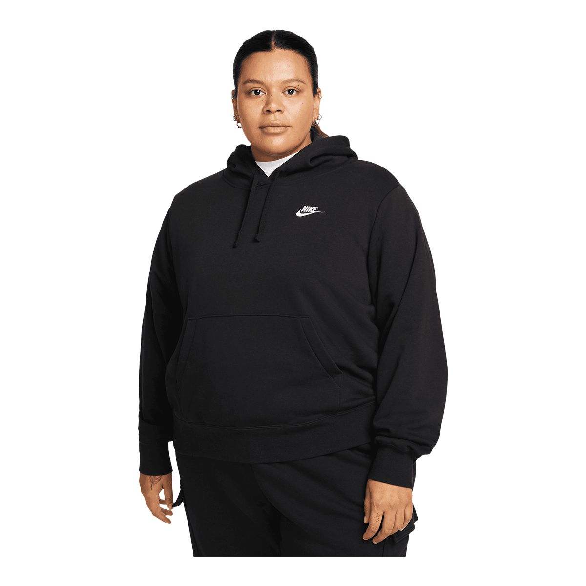 Nike Women's Club Fleece Pullover Sweatshirt Hoodie, Plus Size, Kangaroo  Pocket
