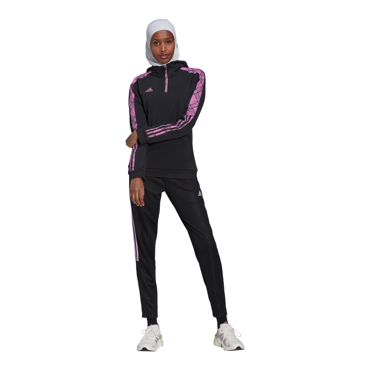 adidas Women's Tiro 21 Quarter Zip Fleece Pullover Hoodie