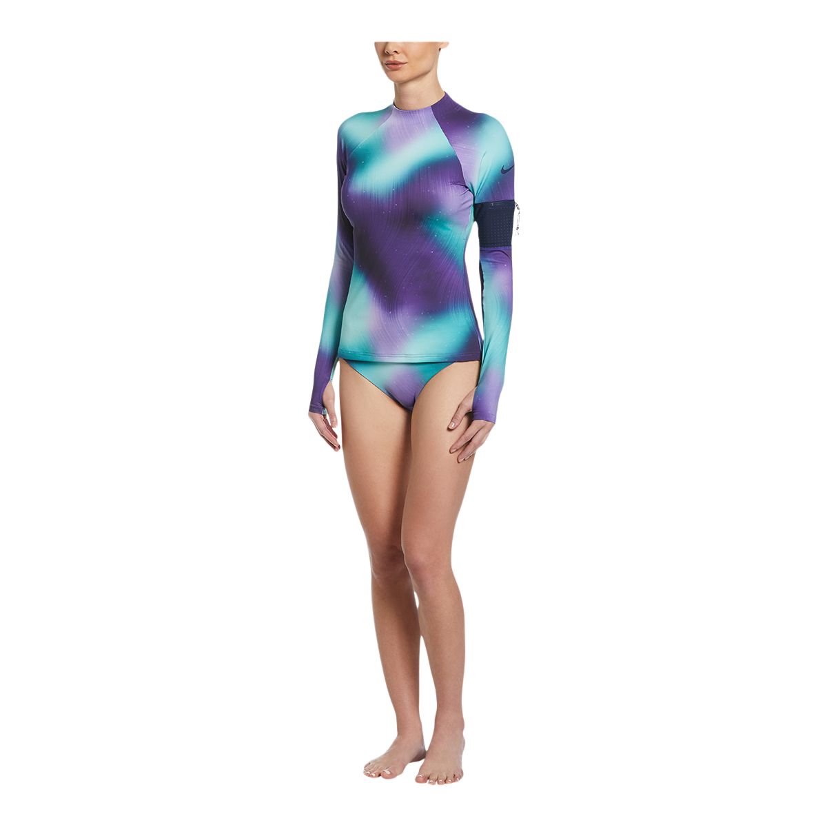 Nike Women's Aurora Hydro UV Long Sleeve Rashguard Swim T Shirt