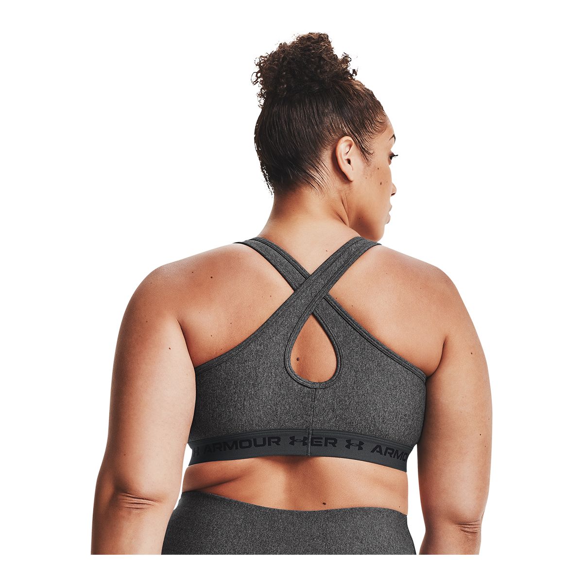 Under Armour Women's Mid Crossback Heather Sports Bra