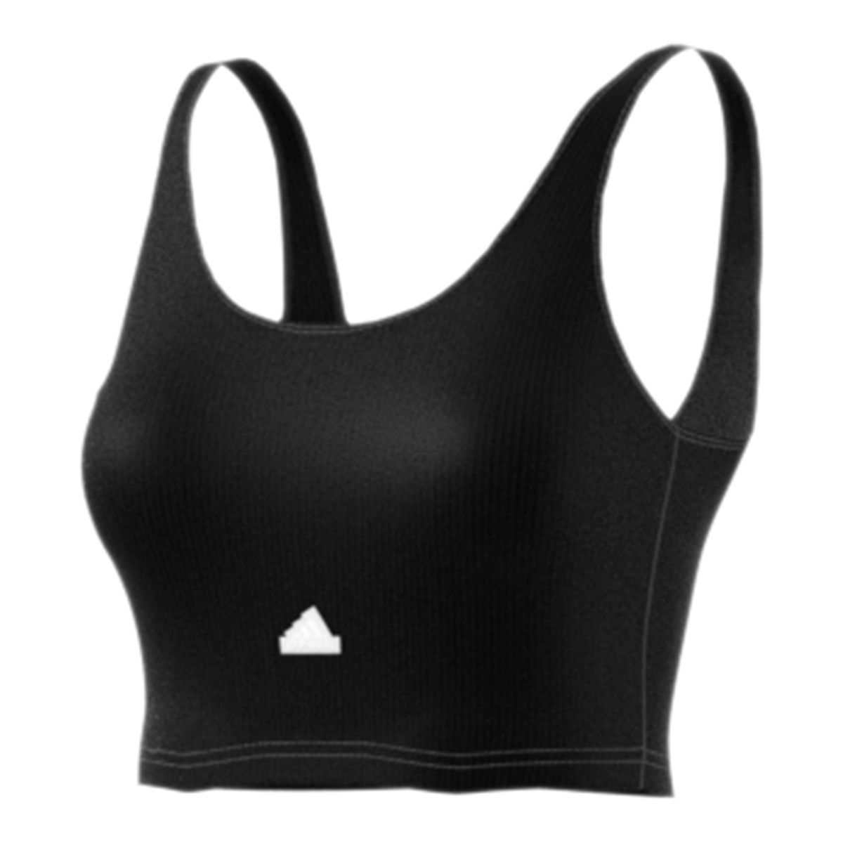 adidas Women's Crop Tank Top, Tight Fit, Sleeveless, Ribbed, Sports