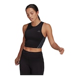 adidas Women's Run Icons 3-Stripe Cooler Running Tank Front_Angled_Left