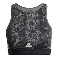 adidas Women's Hyperglam Snake Medium Sports Bra Front_Flat