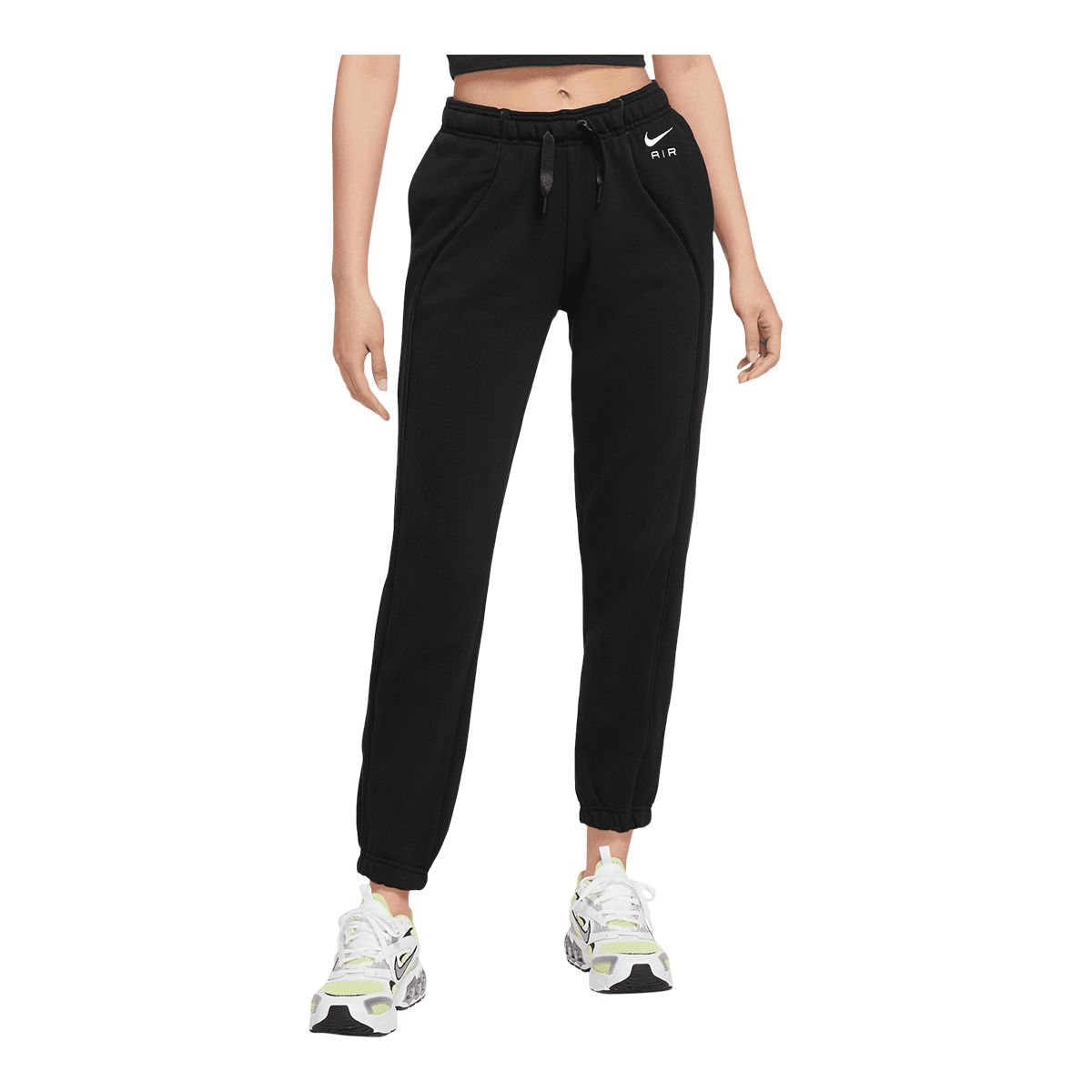 Nike Women's Sportswear Air Fleece Jogger Pants  Casual Lounge Mid Rise