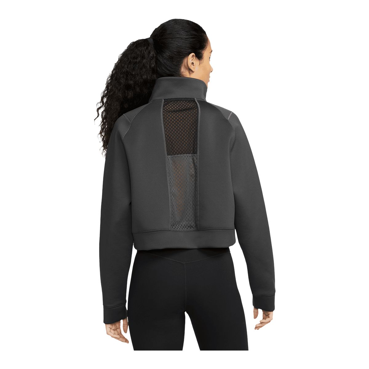 Nike Women's Dri-FIT Femme Long Sleeve Half Zip Funnel Neck Top, Oversized