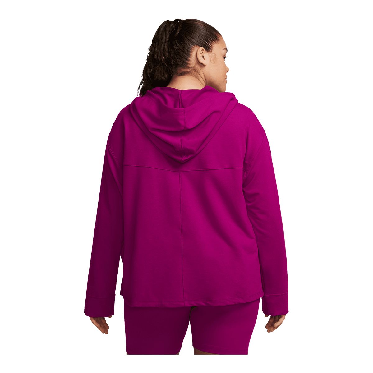 Nike Women's Yoga Pullover Hoodie, French Terry Fleece, Plus Size, Dri-Fit